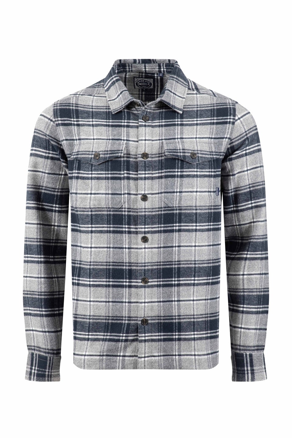 Weird Fish Grey Bosco Checked Over Shirt