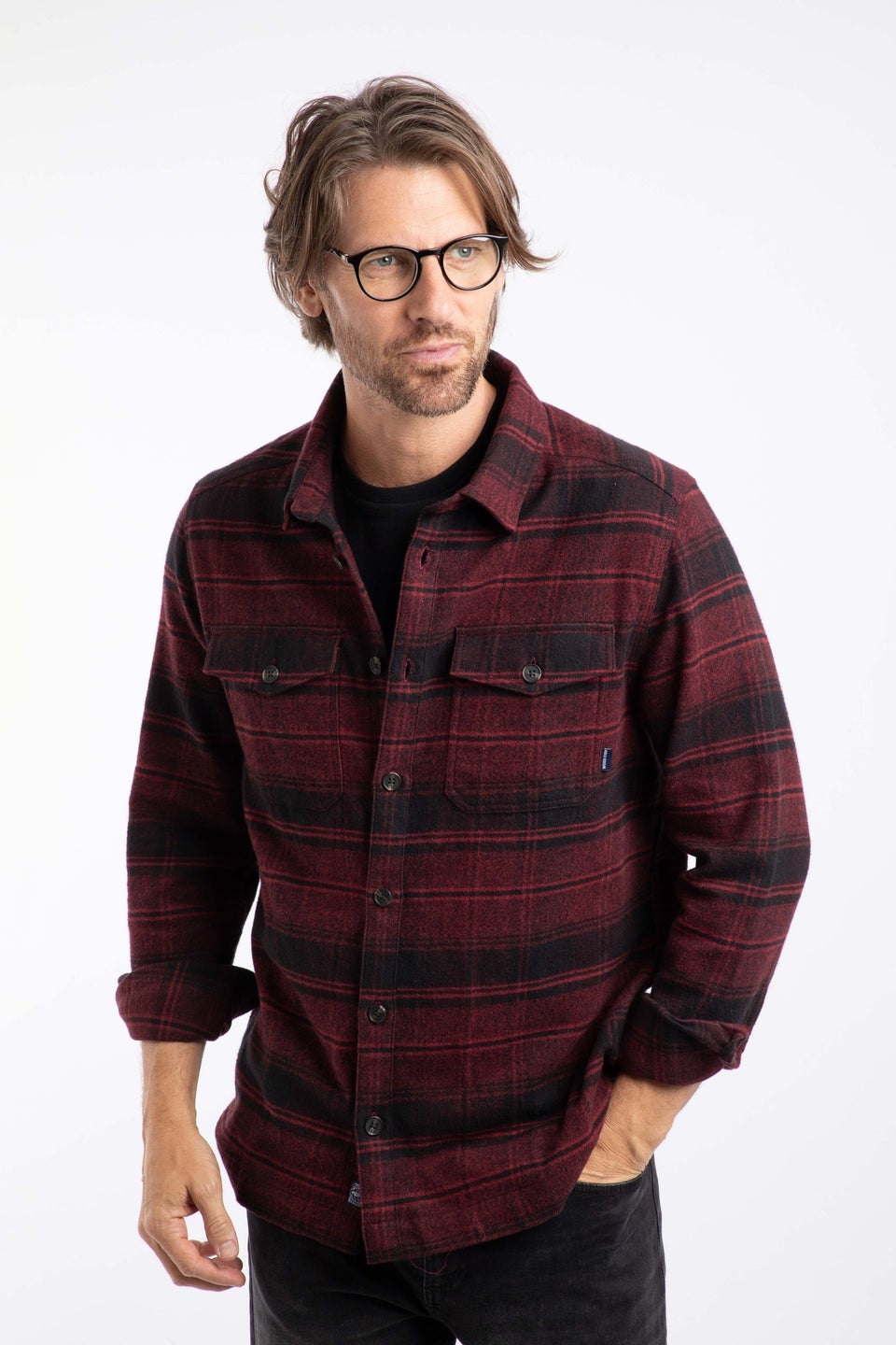 Weird Fish Garnet Bosco Checked Over Shirt