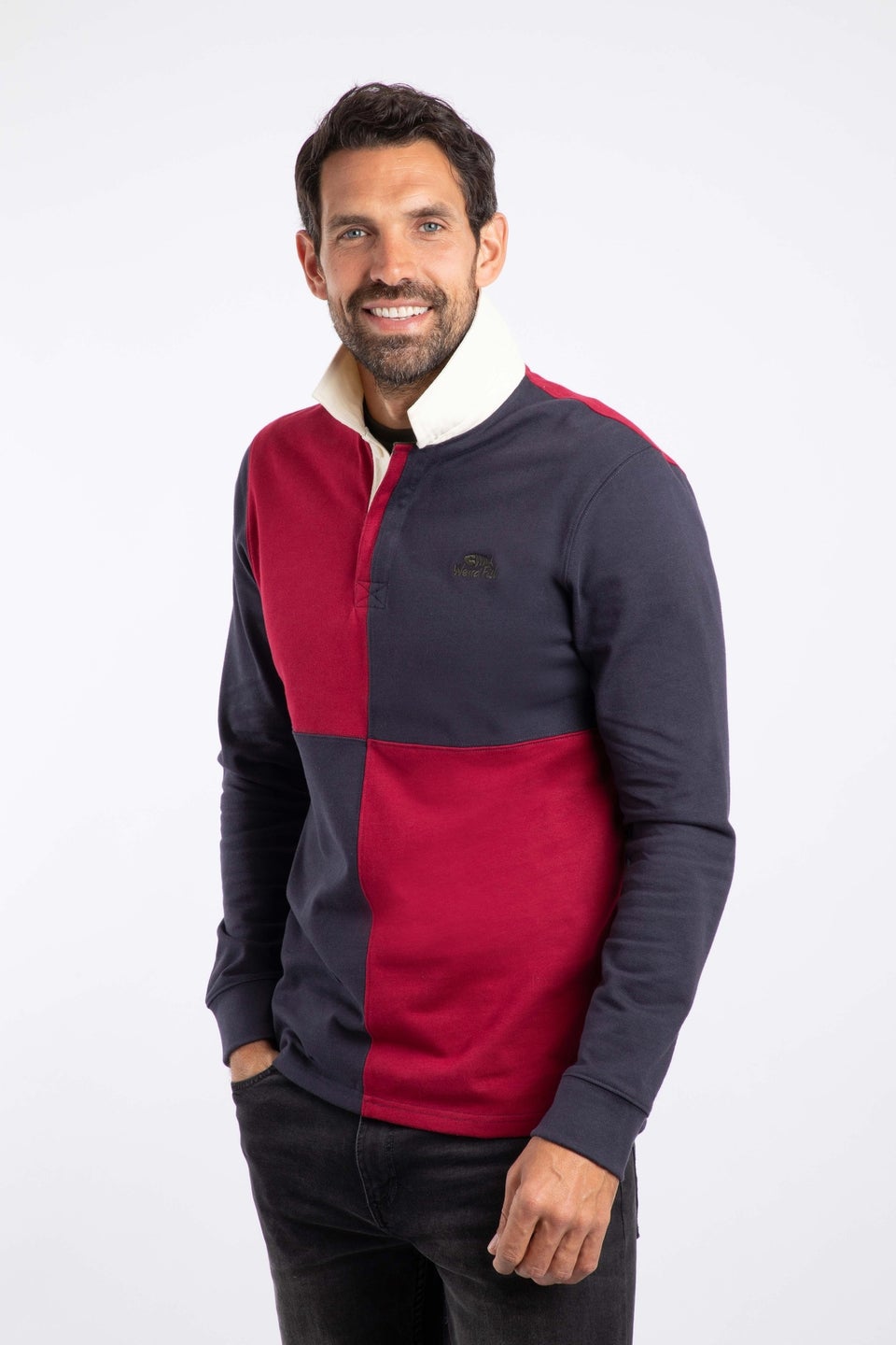 Weird Fish Garnet Lyon Colour Block Rugby Shirt