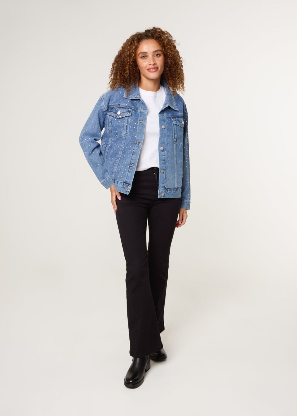 Blue Vanilla Blue Embellished Denim Jacket