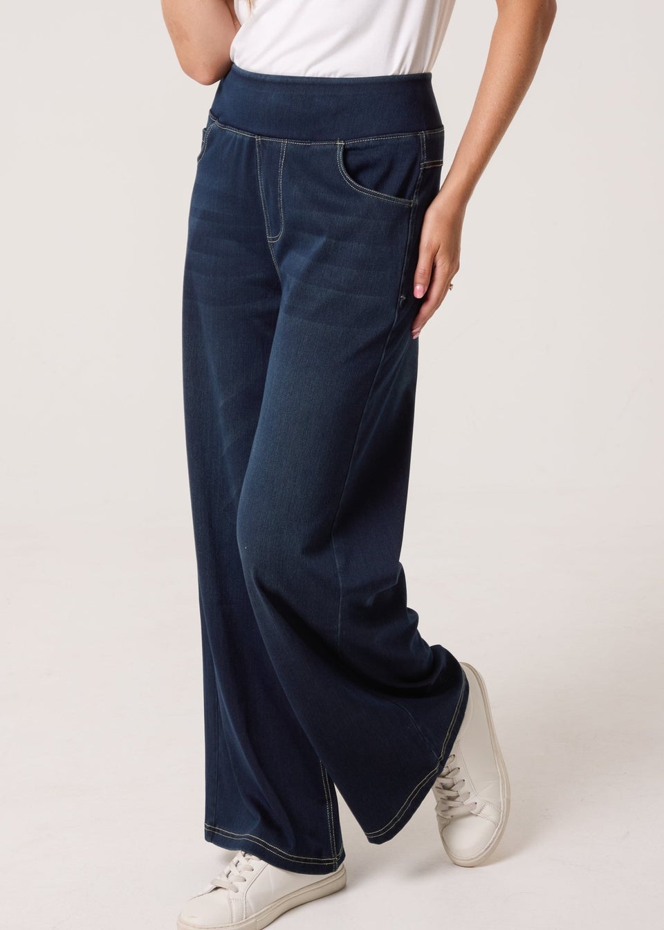Blue Vanilla Blue Elasticated Washed Jeans