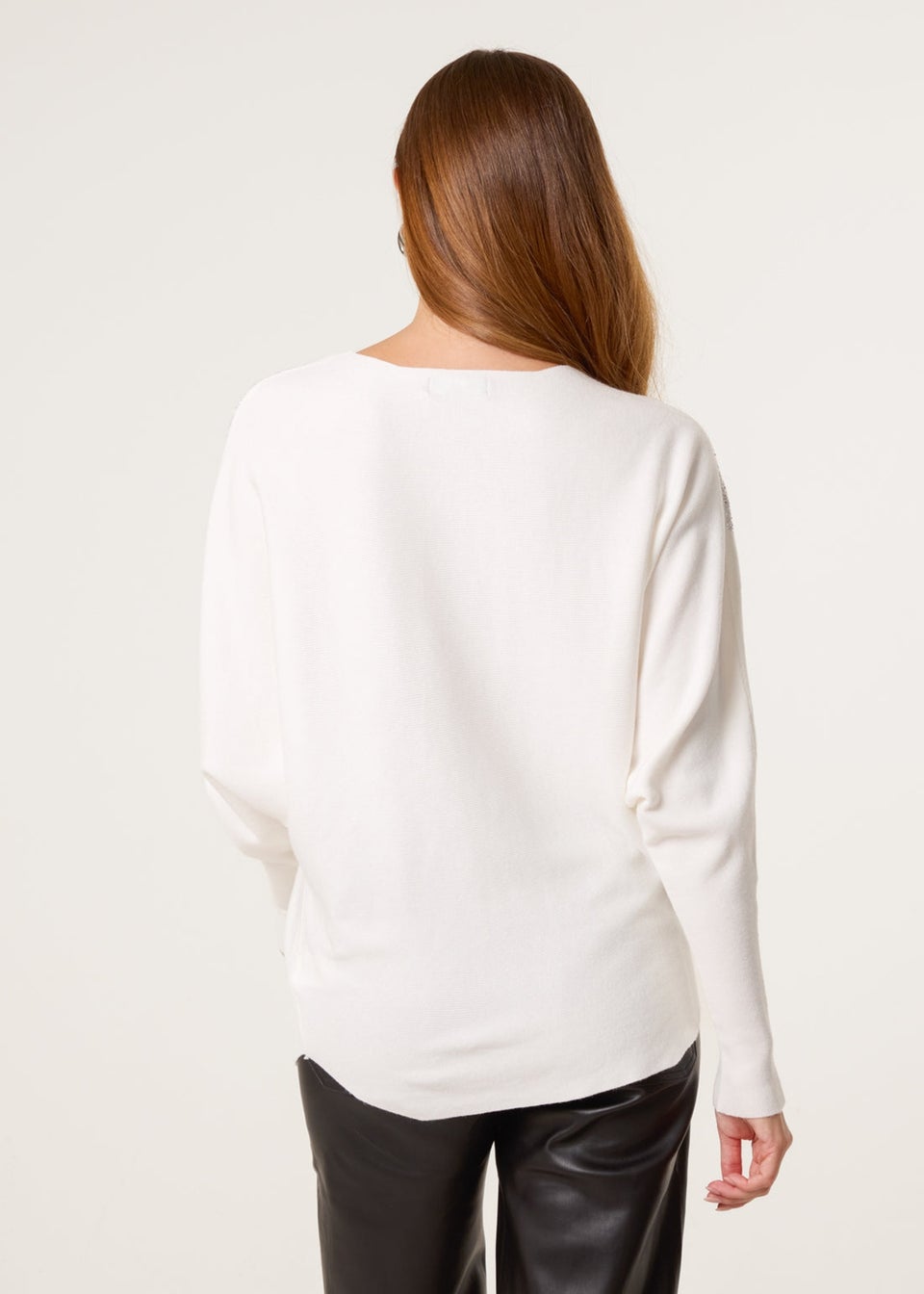 Blue Vanilla Ivory Rhinestone Detailed Jumper