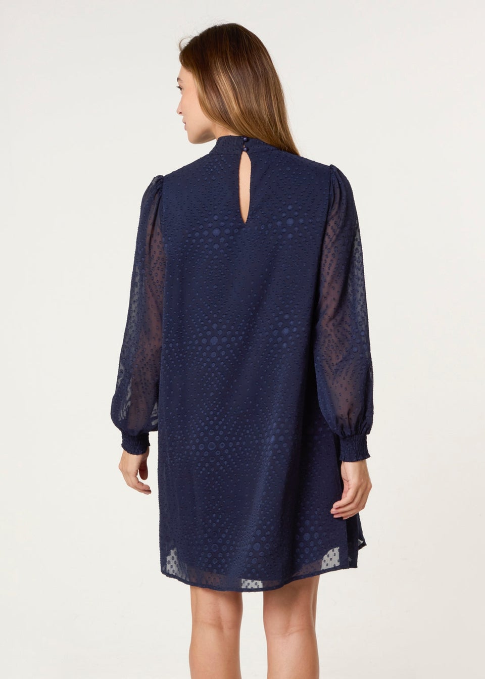 Blue Vanilla Navy High Neck Shift Dress