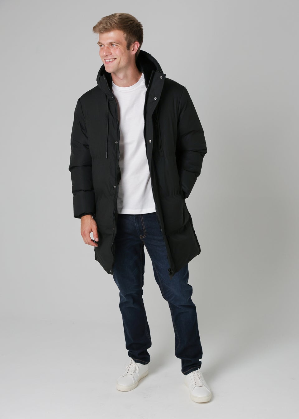 Nines Black Hooded Parka Jacket with Soft Fleece Lining