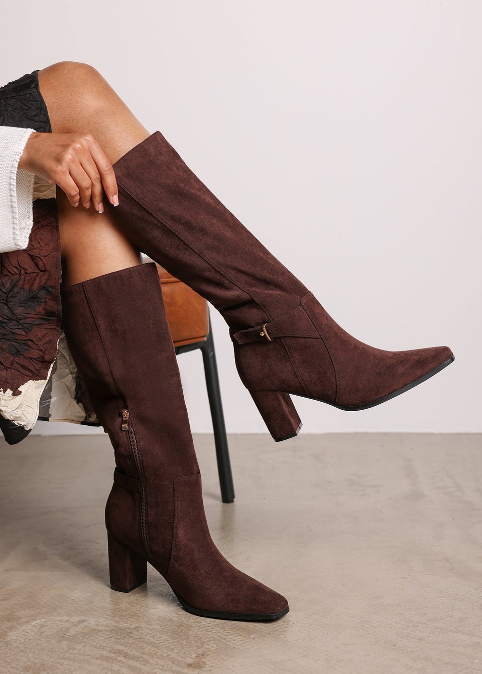 Where's That From Tamsin Brown PU Knee High Boots