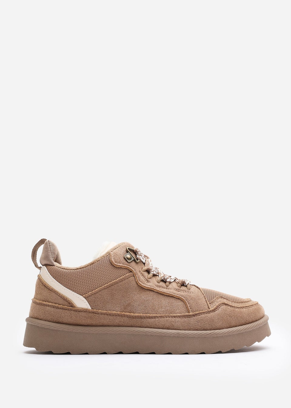 Where's That From Elara Camel Suede Lace-Up Trainers