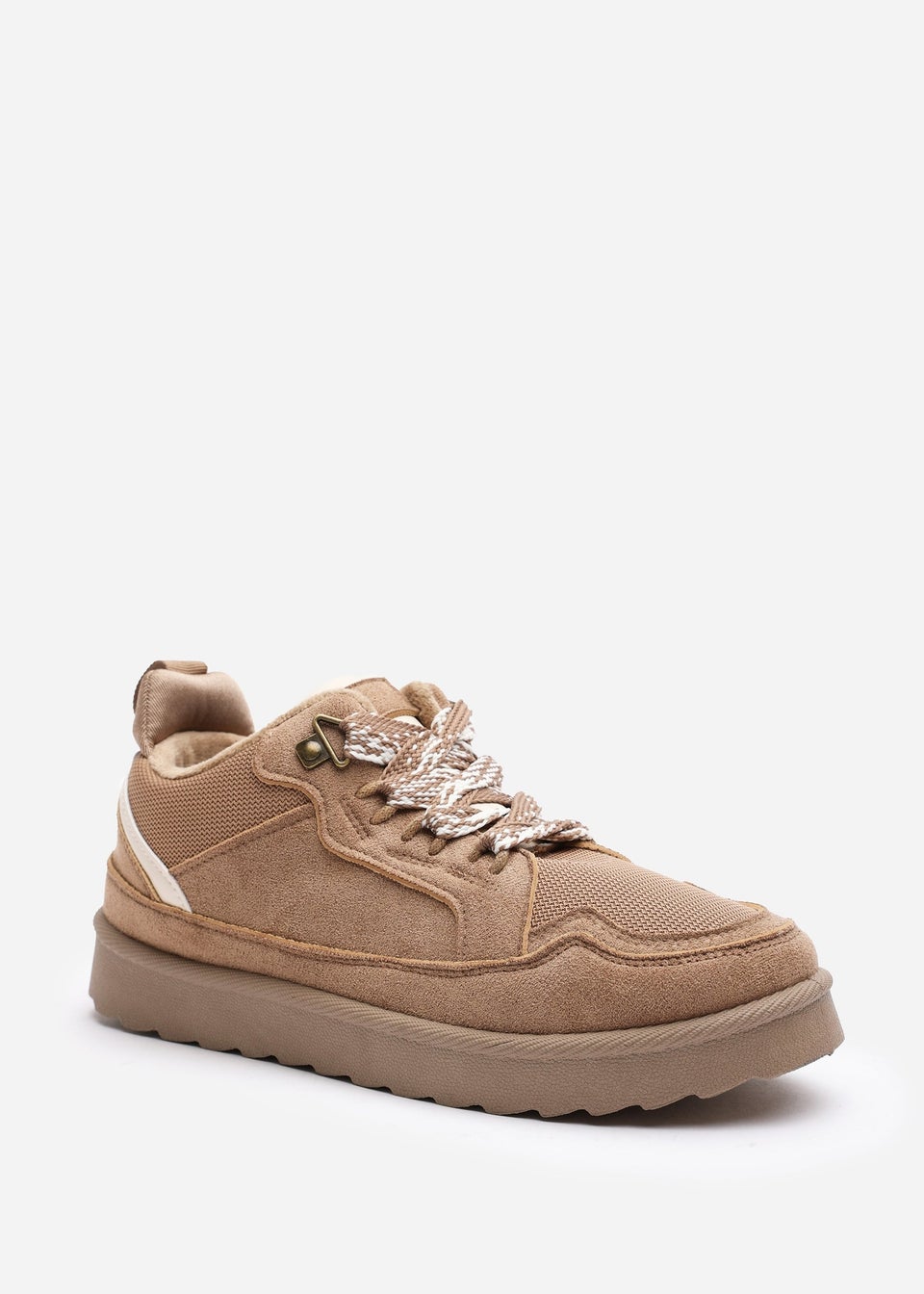 Where's That From Elara Camel Suede Lace-Up Trainers