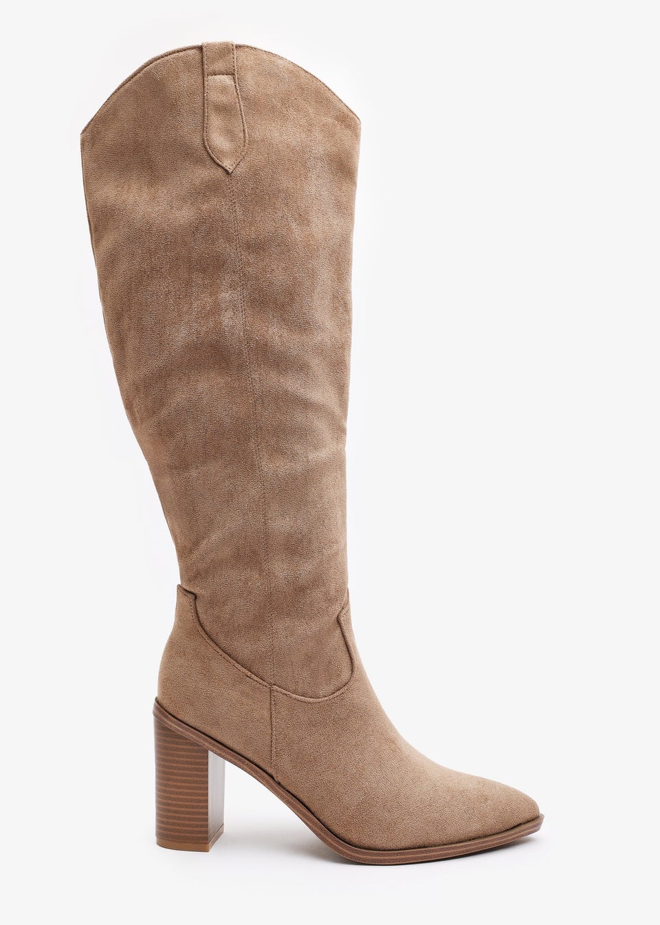 Where's That From Regina Camel Suede Knee High Block Boots
