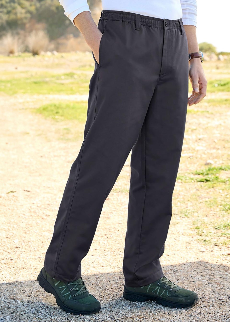 Cotton Traders Steel Grey Thermal Leisure Trousers 31" Leg