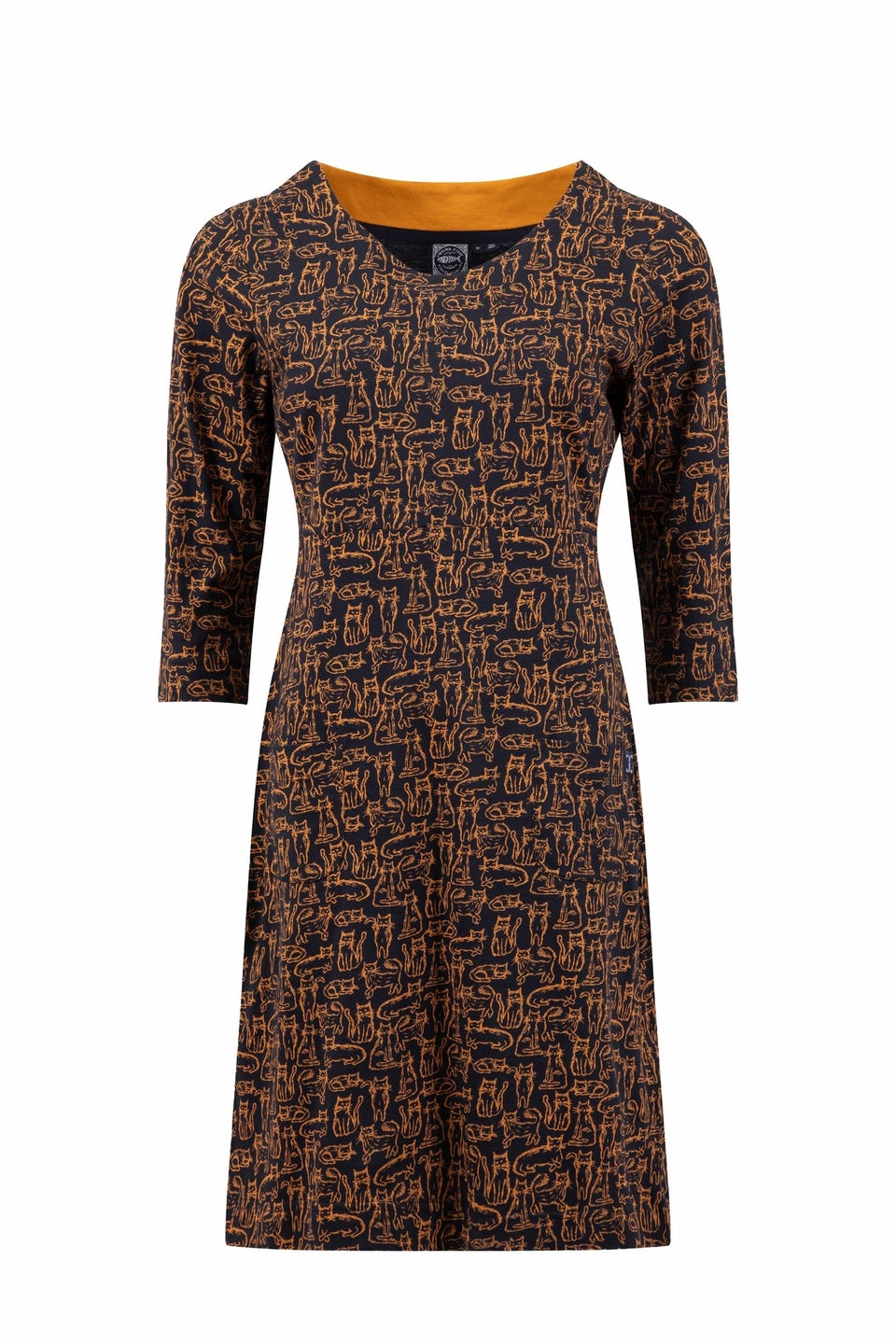 Weird Fish Midnight Starshine Printed Jersey Dress