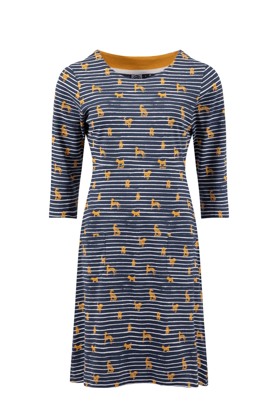 Weird Fish Ochre Starshine Printed Jersey Dress