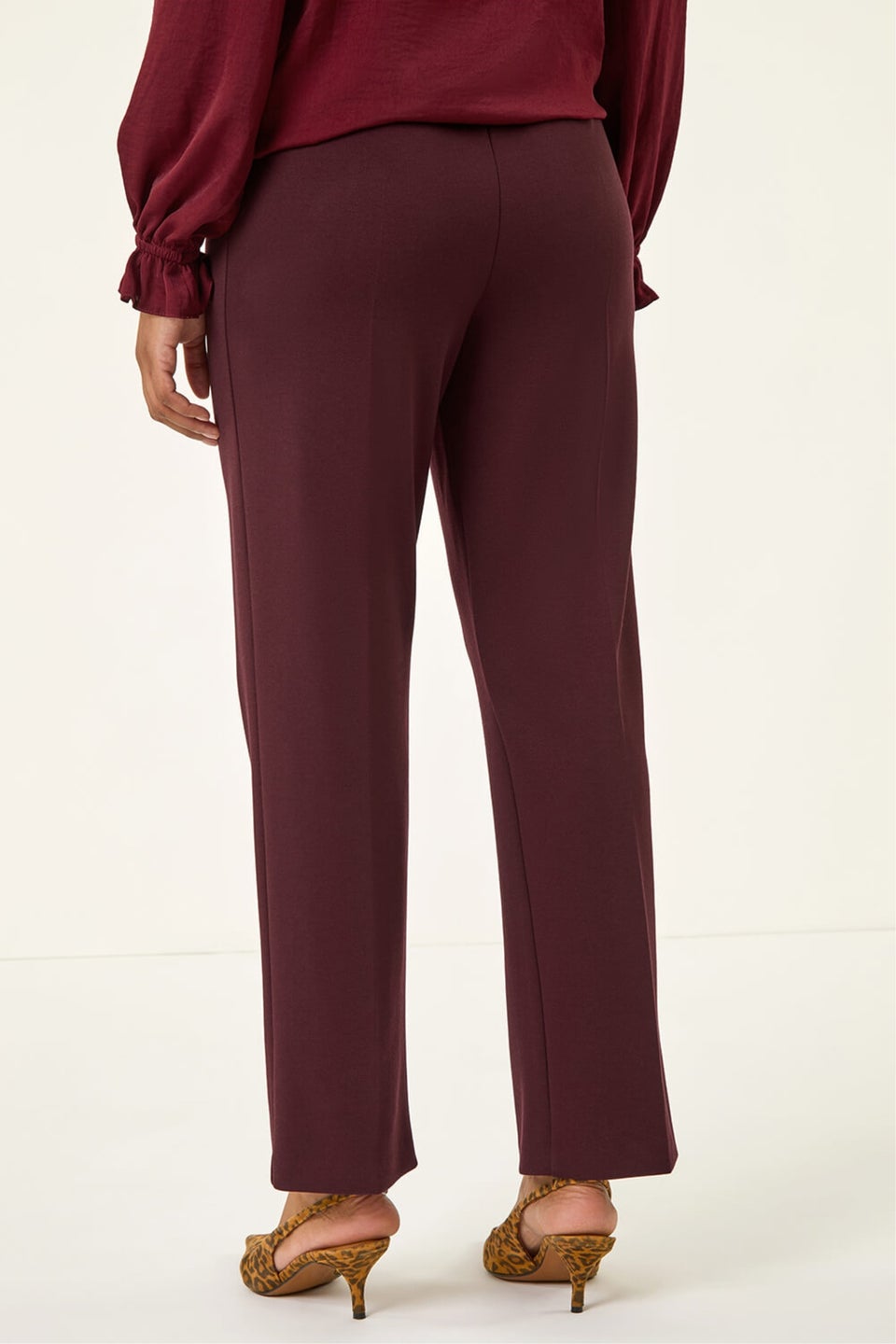 Roman Wine Straight Leg Ponte Trouser