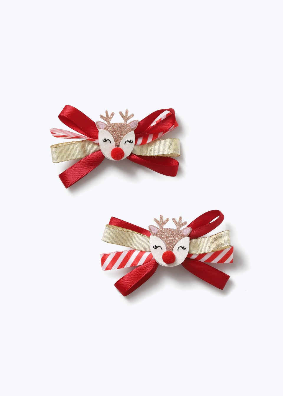 Muse Red Christmas Reindeer Hair Bows