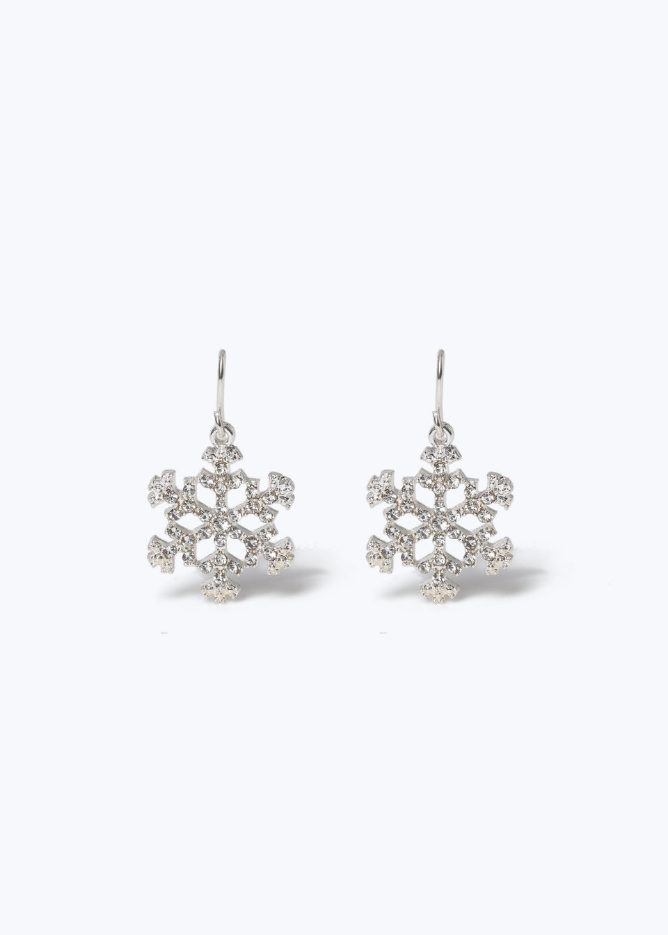 Muse Silver Christmas Snowflake Drop Earrings