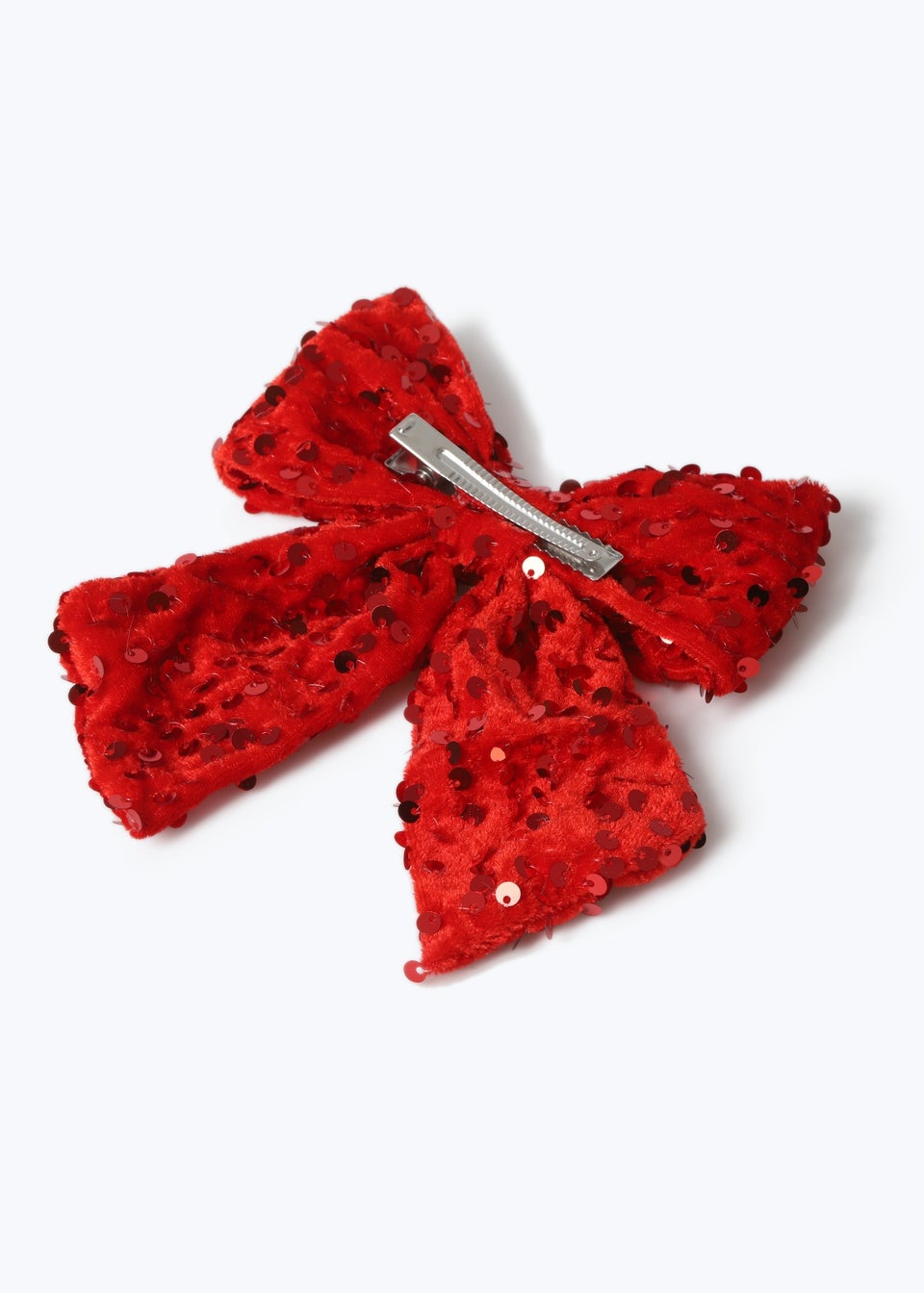 Muse Red Christmas Sequin Bow Hair Clip