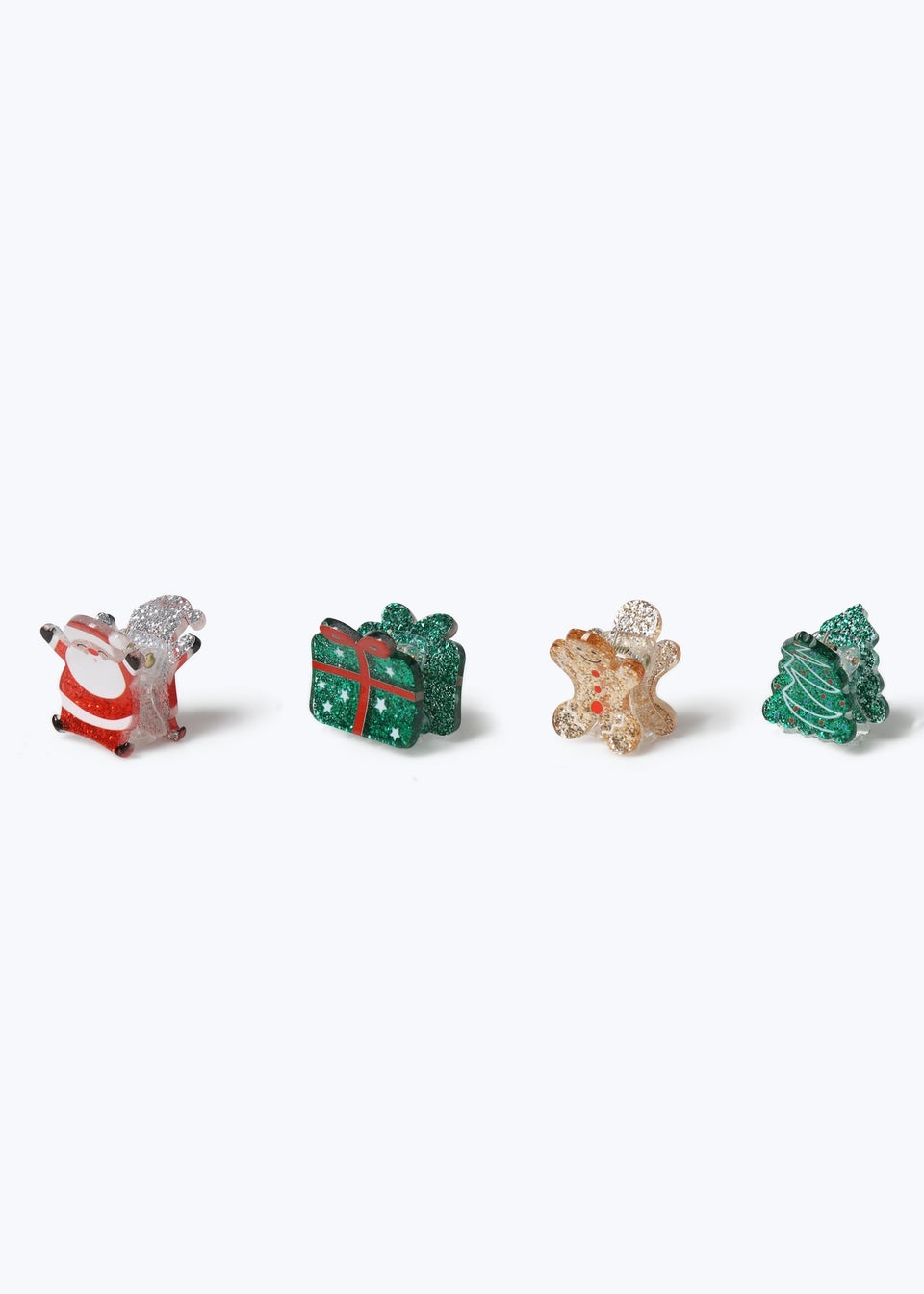 Muse 4 Pack Multi Colour Christmas Mini Novelty Hair Claws