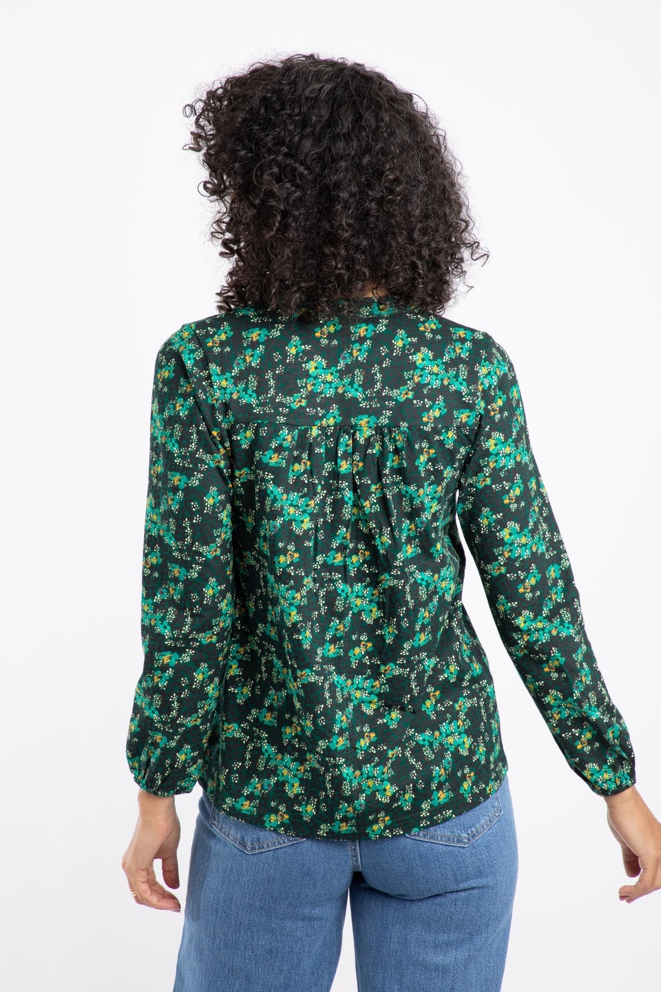 Weird Fish Forest Night Brooke Printed V Neck Jersey Top