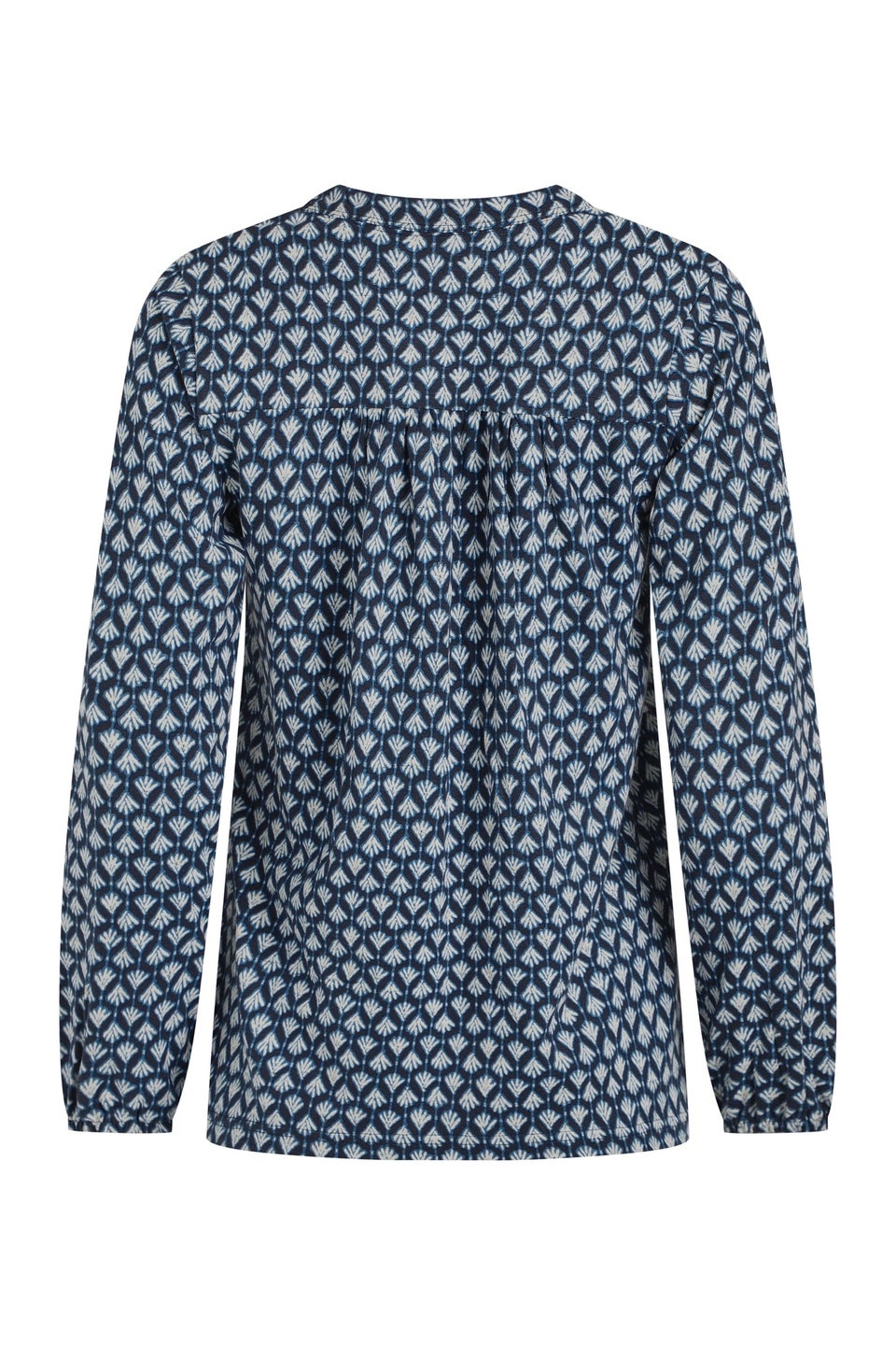 Weird Fish Indigo Brooke Printed V Neck Jersey Top