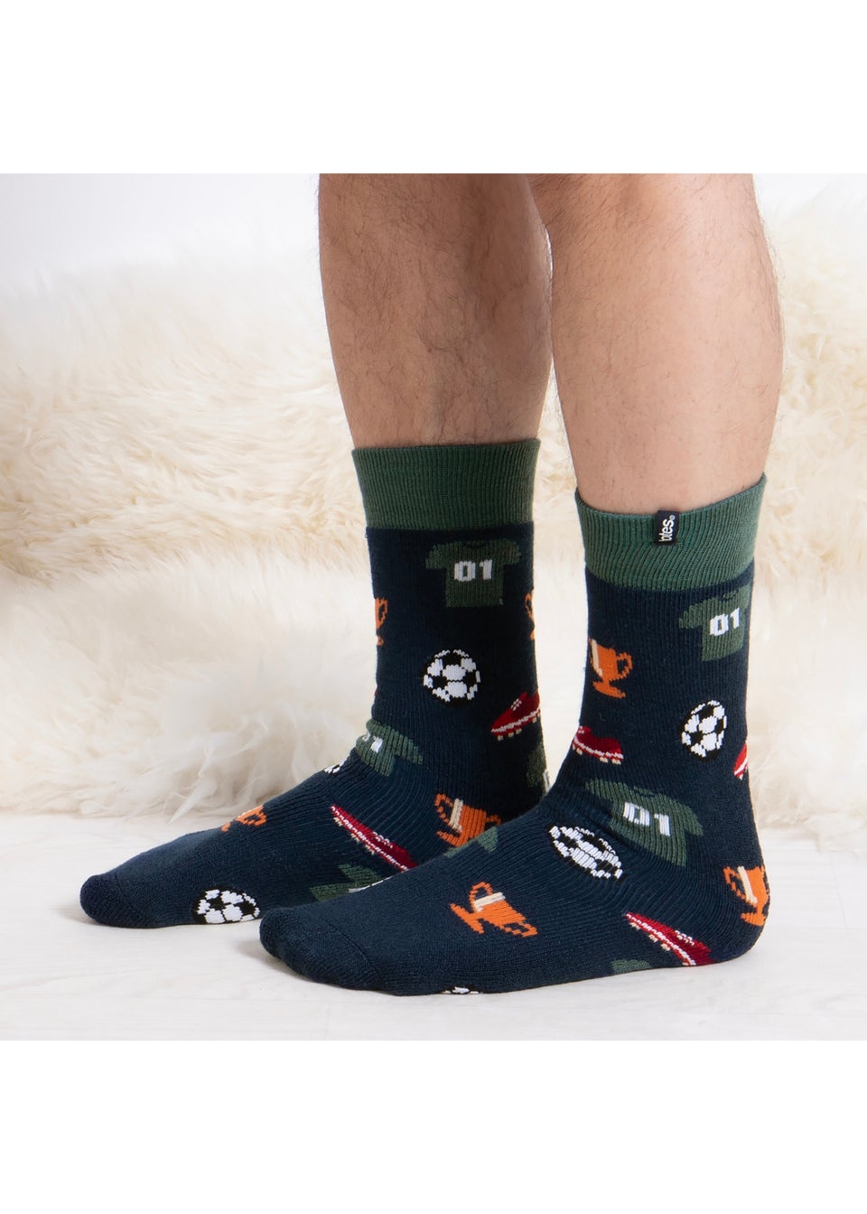 Totes Toasties Mens Original Slipper Socks 2 Pack