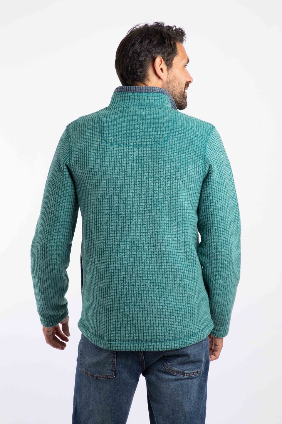 Weird Fish Leaf Green Shires Full Zip Grid Fleece
