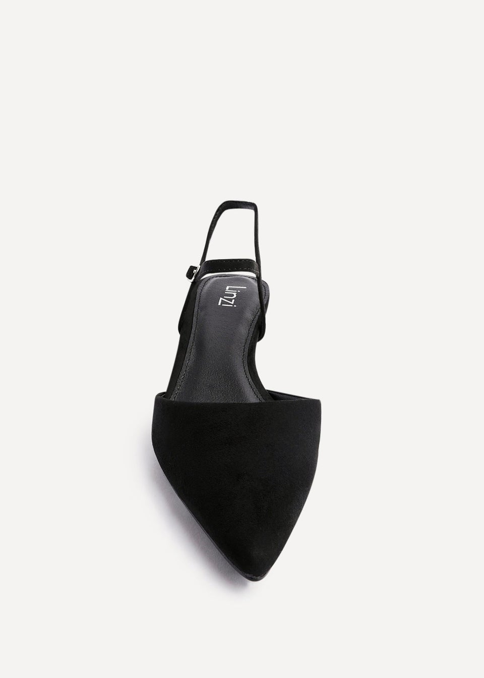 Linzi Vogue Black Faux Suede Kitten Court Heel