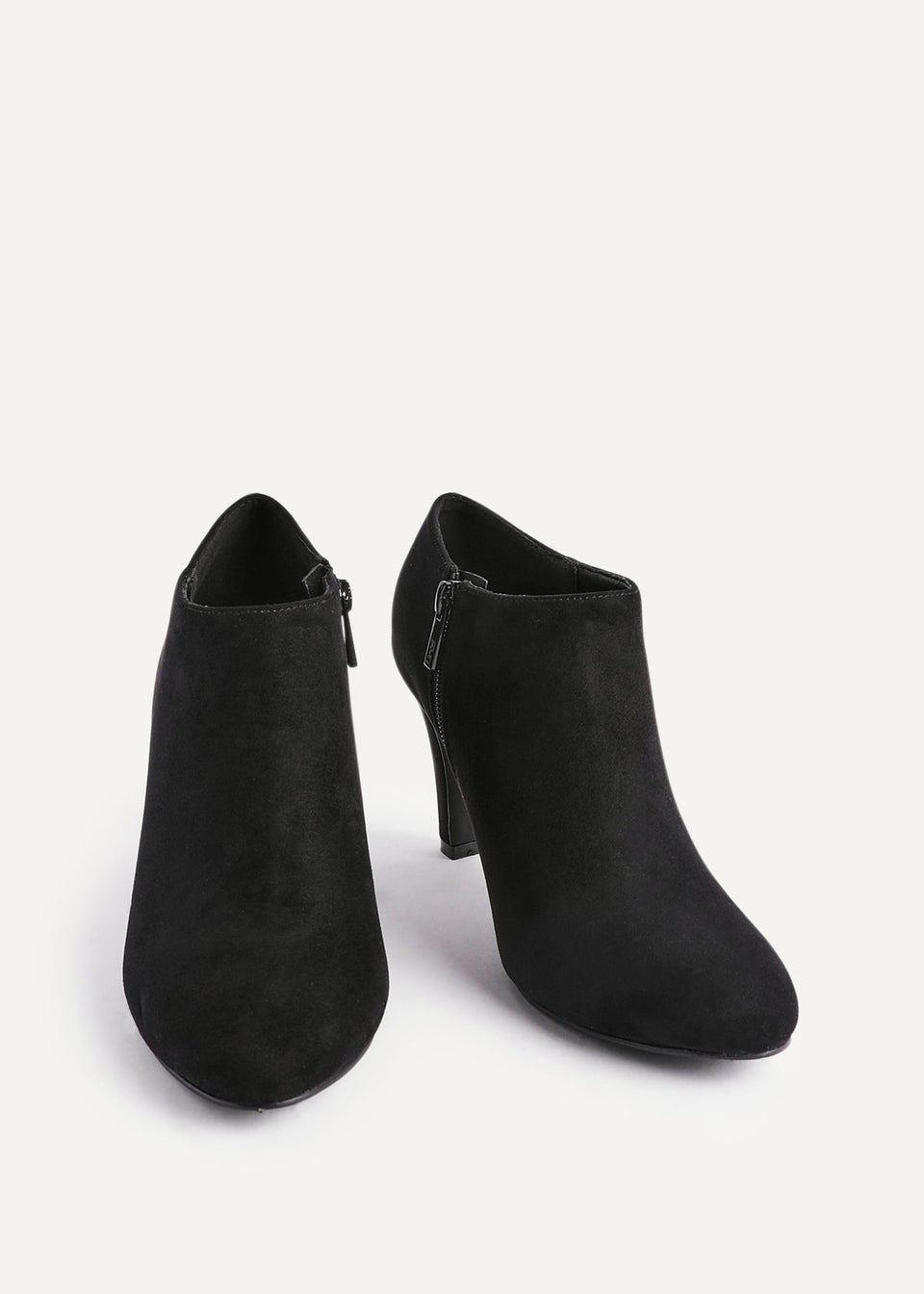 Linzi Wise Black Faux Suede Low Cut Heeled Boot