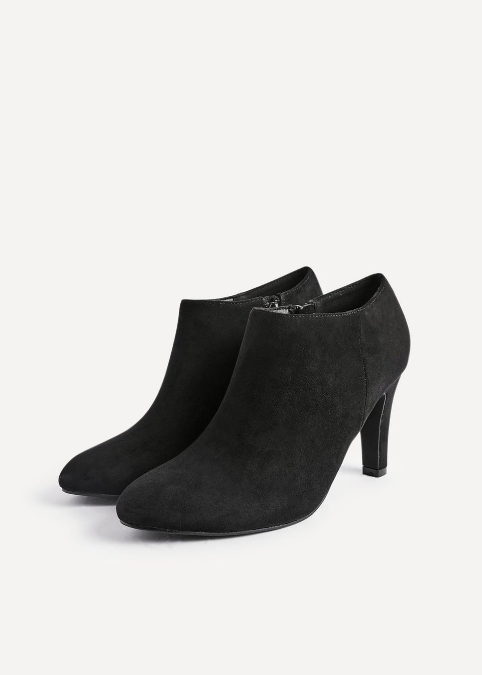 Linzi Wise Black Faux Suede Low Cut Heeled Boot
