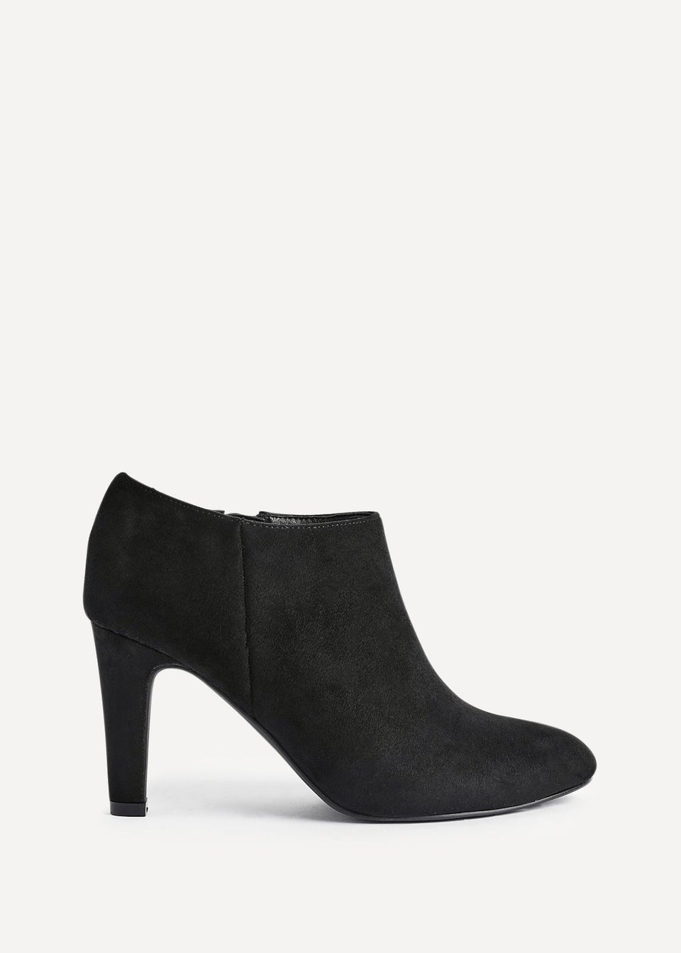 Linzi Wise Black Faux Suede Low Cut Heeled Boot