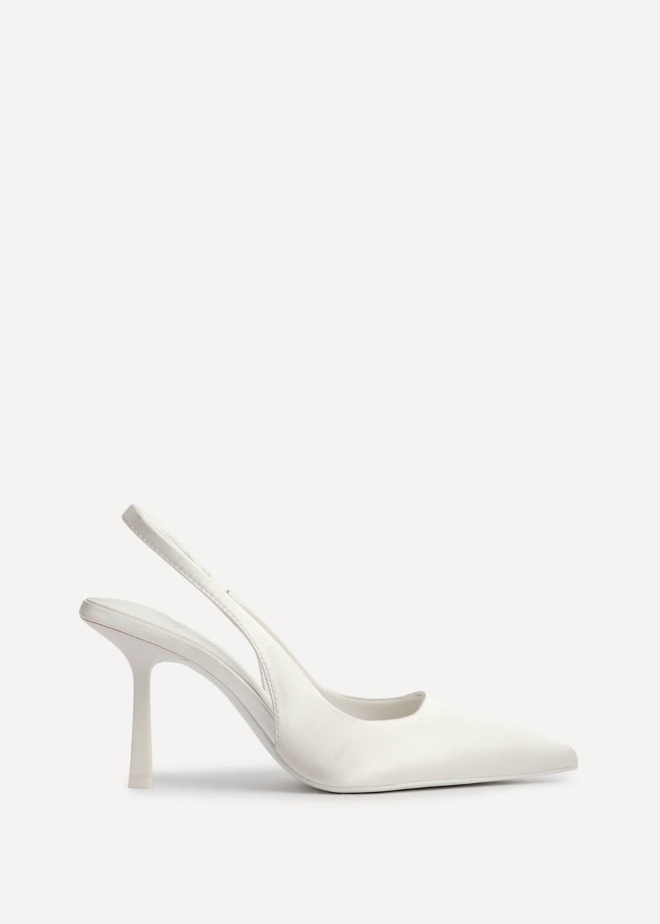 Linzi Matched Ivory Satin Bridal Sling Back Court Heel
