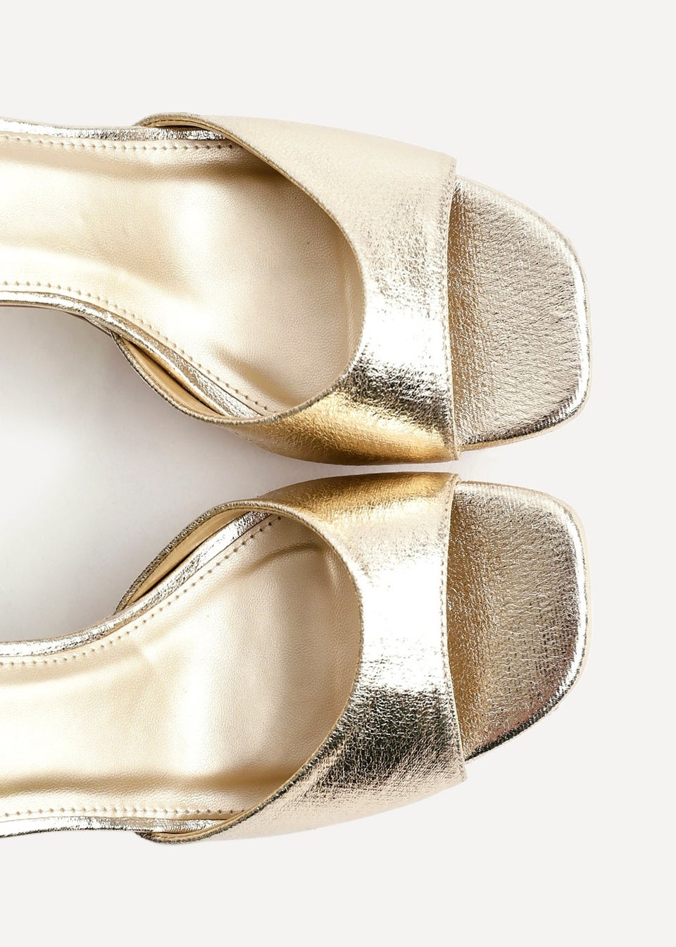 Linzi Diva Gold Faux Leather Platform High Heels