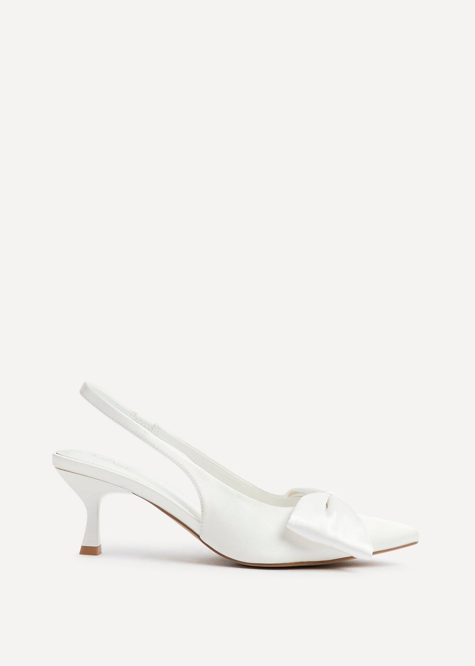 Linzi Merlot Bridal Ivory Satin Slingback Court Heels