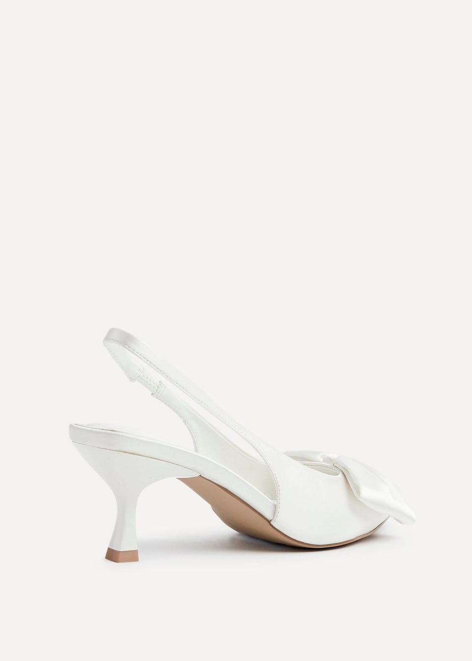 Linzi Merlot Bridal Ivory Satin Slingback Court Heels
