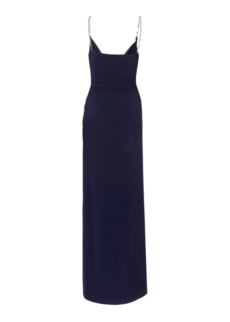 Quiz Navy Diamante Strap Maxi Dress