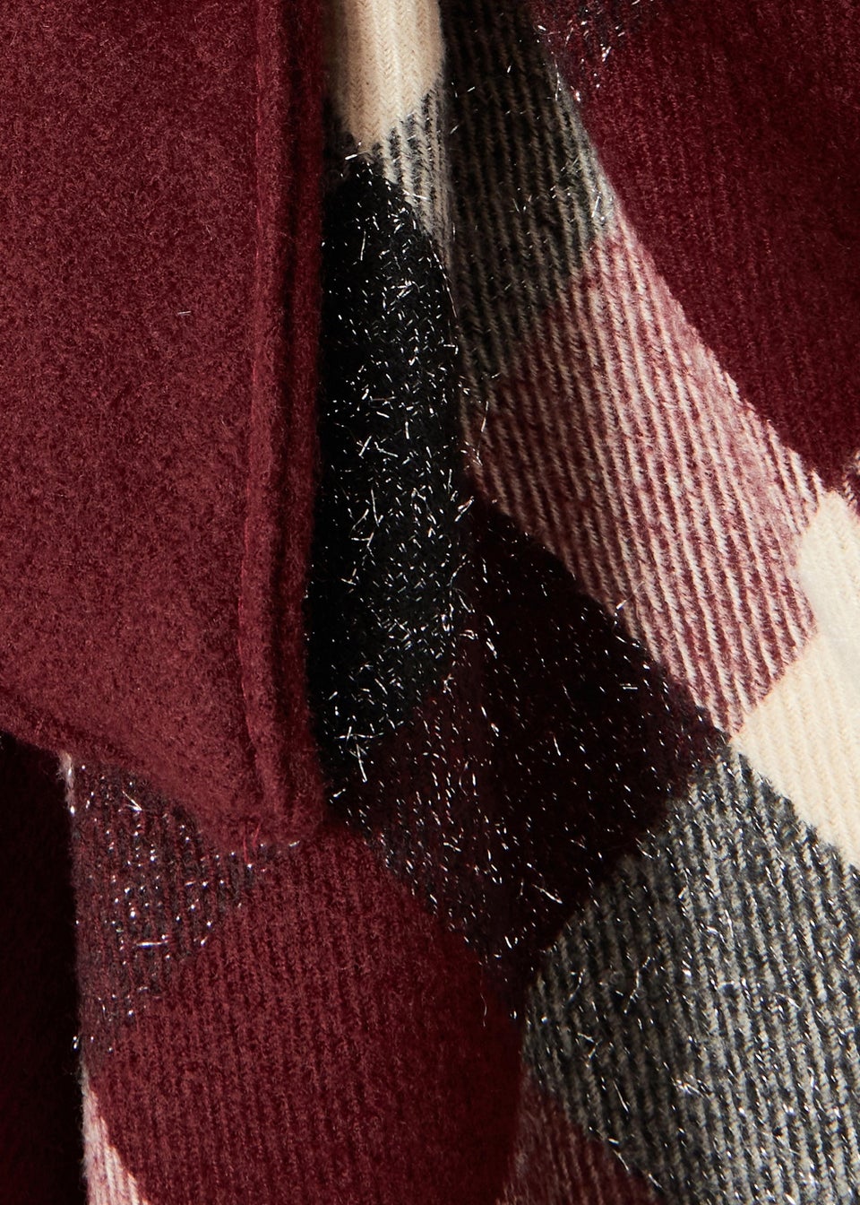 Quiz Burgundy Checked Cape