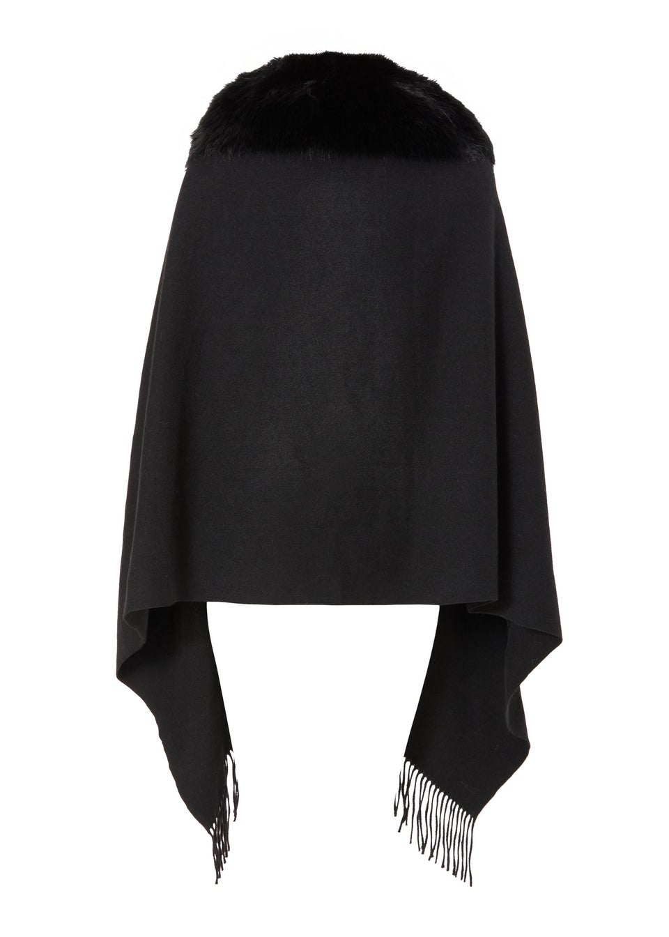 Quiz Black Long Knit Tassel Cape