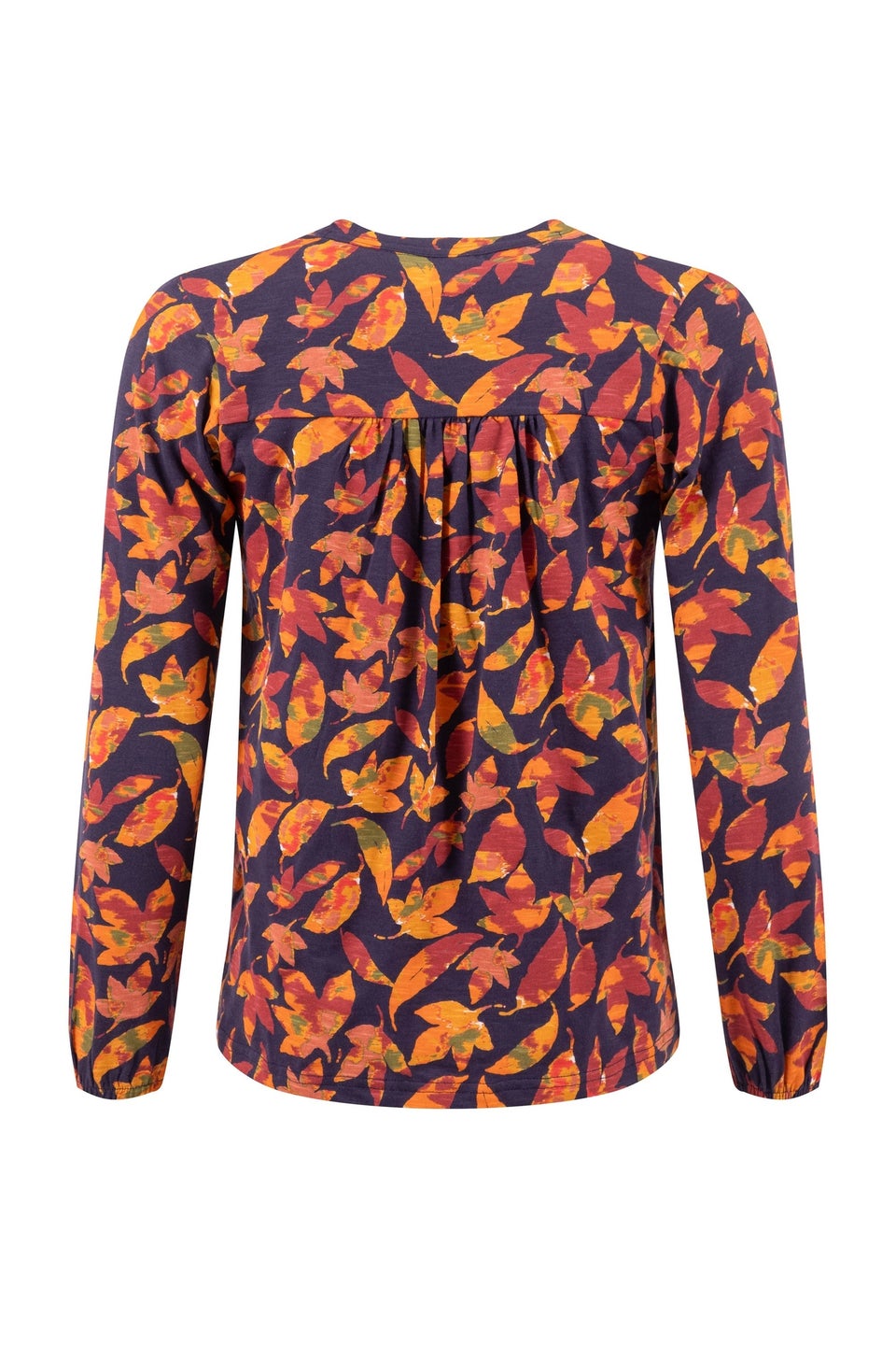 Weird Fish Night Blue Brooke Printed V Neck Jersey Top