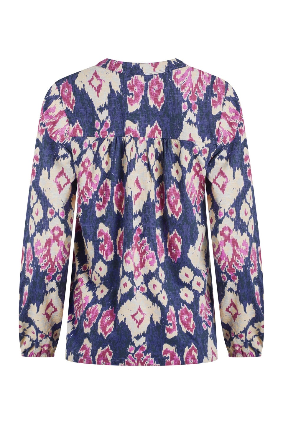 Weird Fish Petrol Blue Brooke Printed V Neck Jersey Top