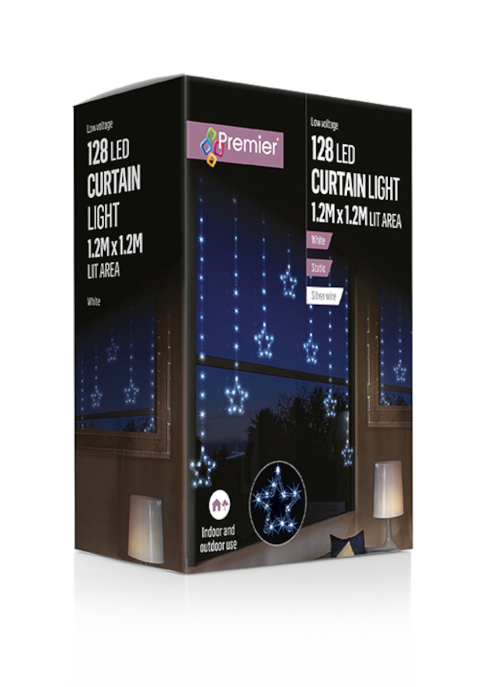 Premier Decorations Star V Curtain with 128 White LEDs