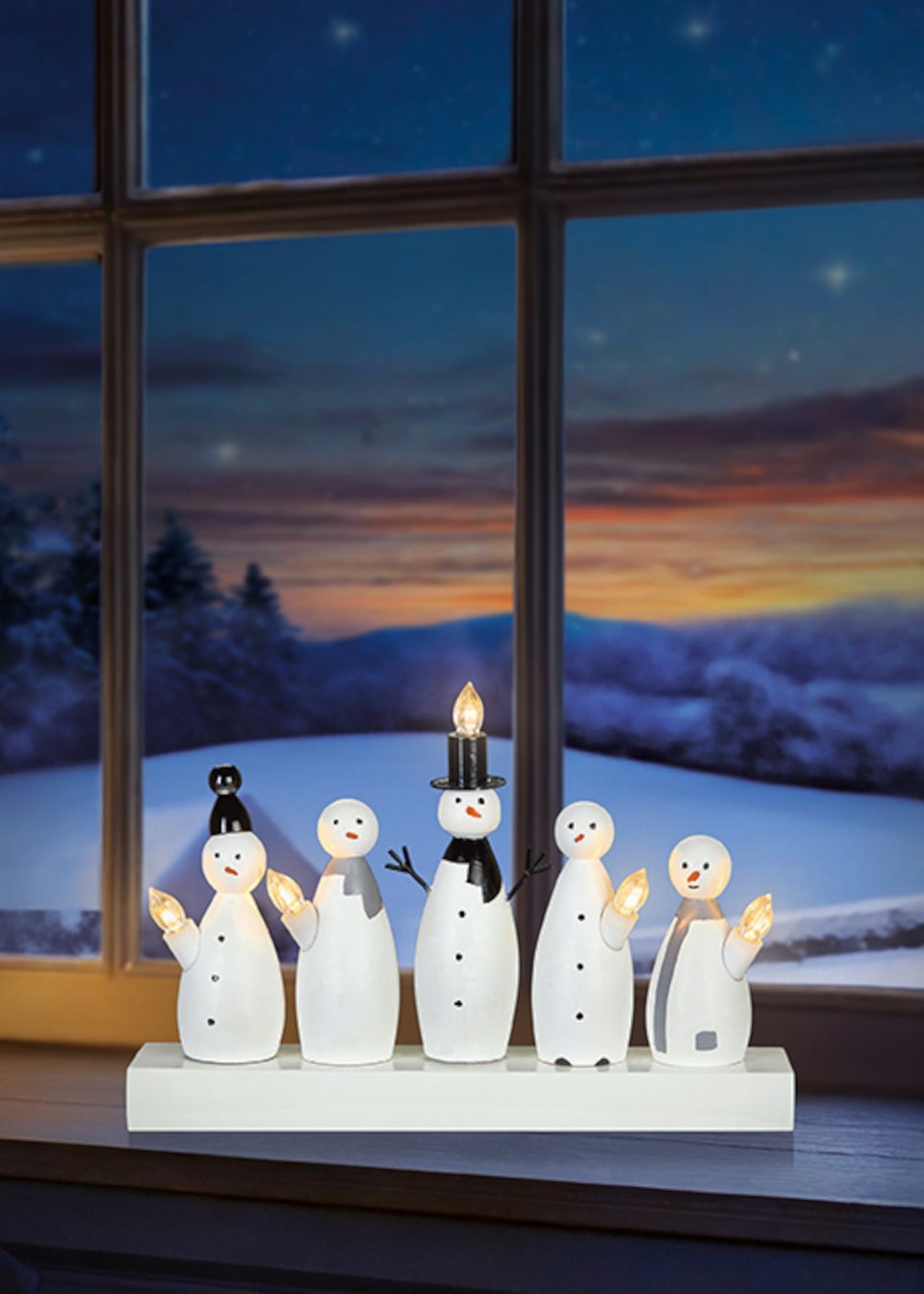 Premier Decorations Battery Operated White Snowman Candlebridge