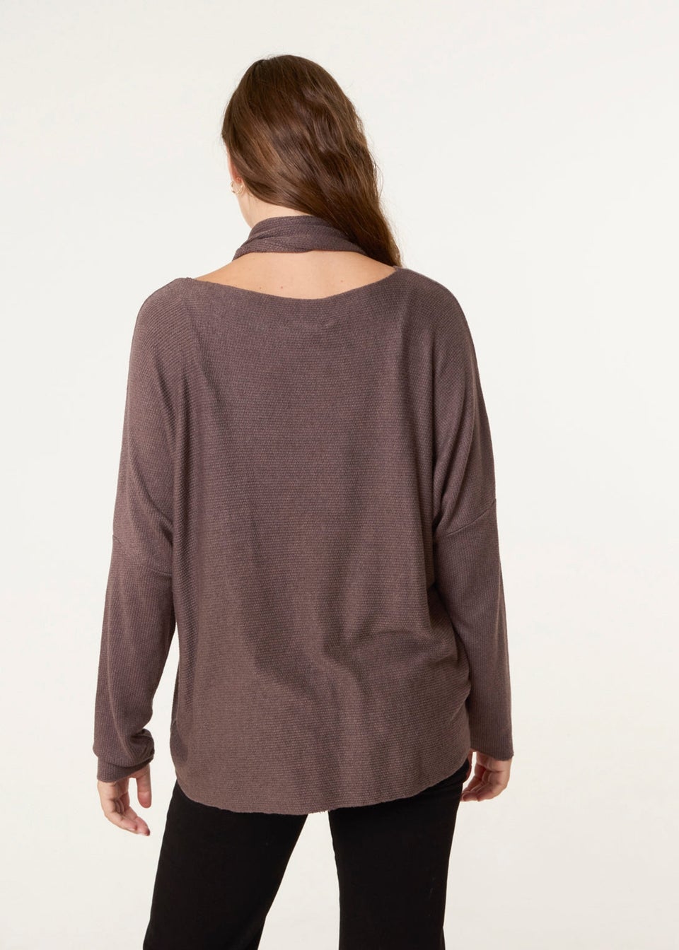 Blue Vanilla Brown Scarf Cut & Sew 2in1 Jumper