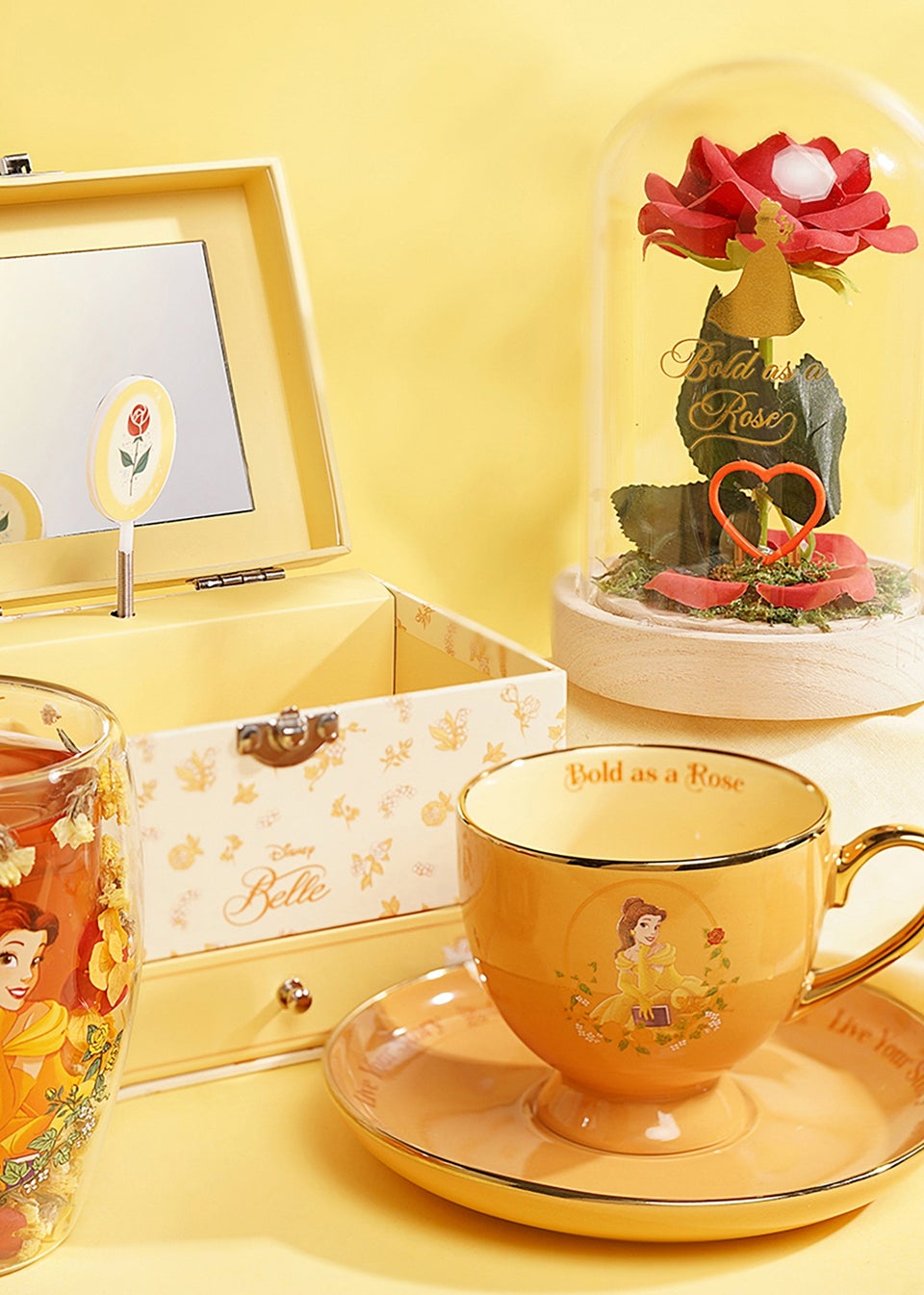 Disney Pastel Princess Yellow Tea Cup & Saucer Belle