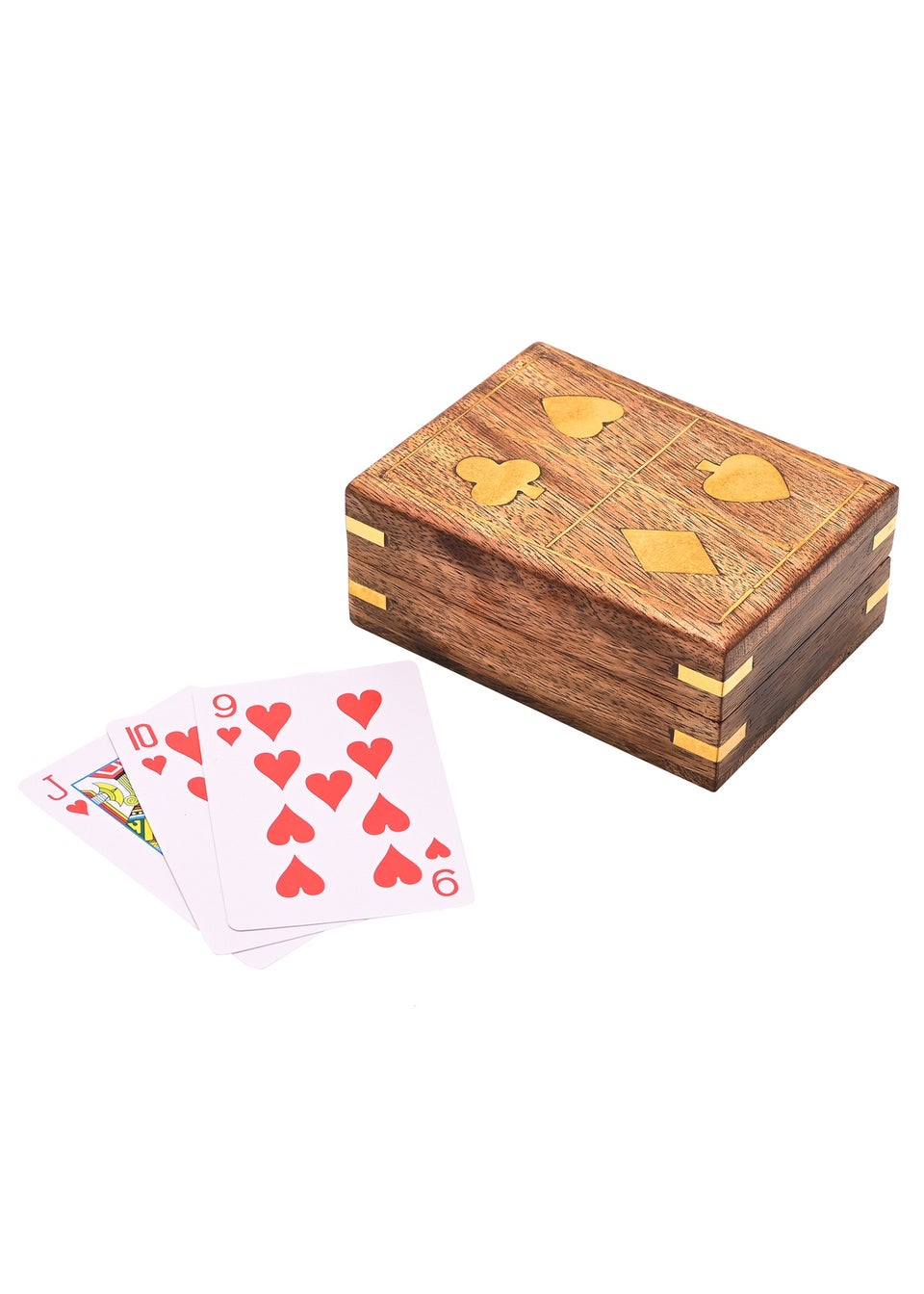 Harvey Makin Pack of Playing Cards In  Brown Wooden Box