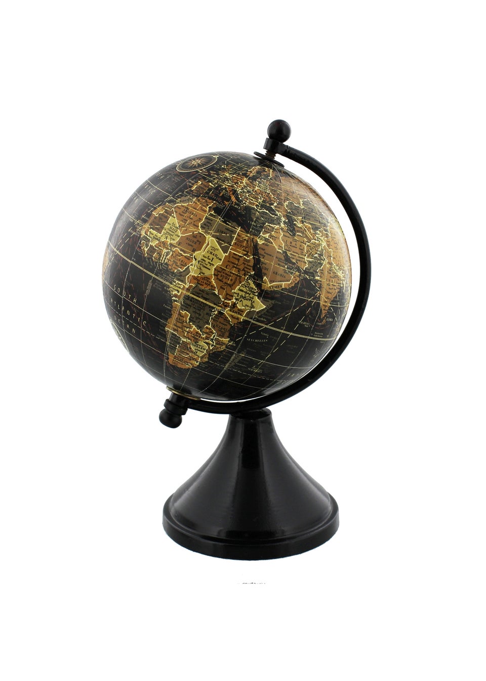 Harvey Makin Globe with Metal & Black Wooden Base