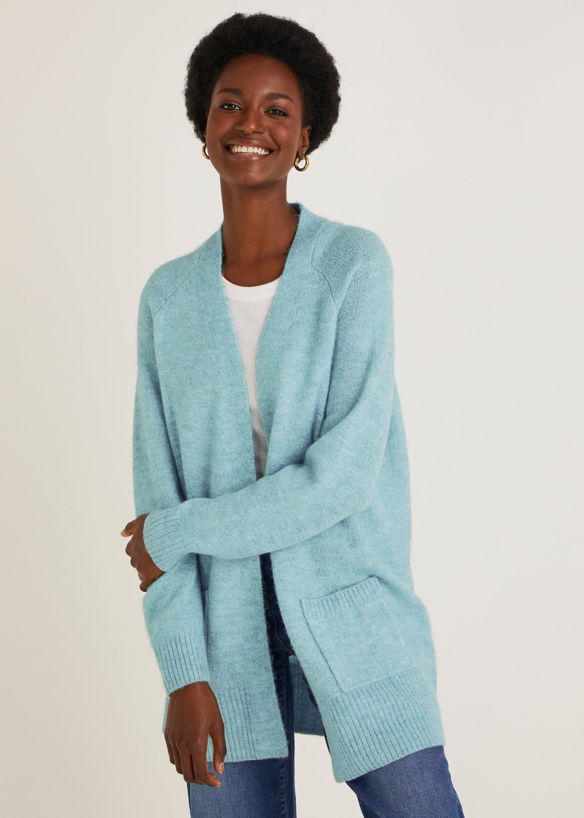 Teal Longline Cardigan - S | Matalan