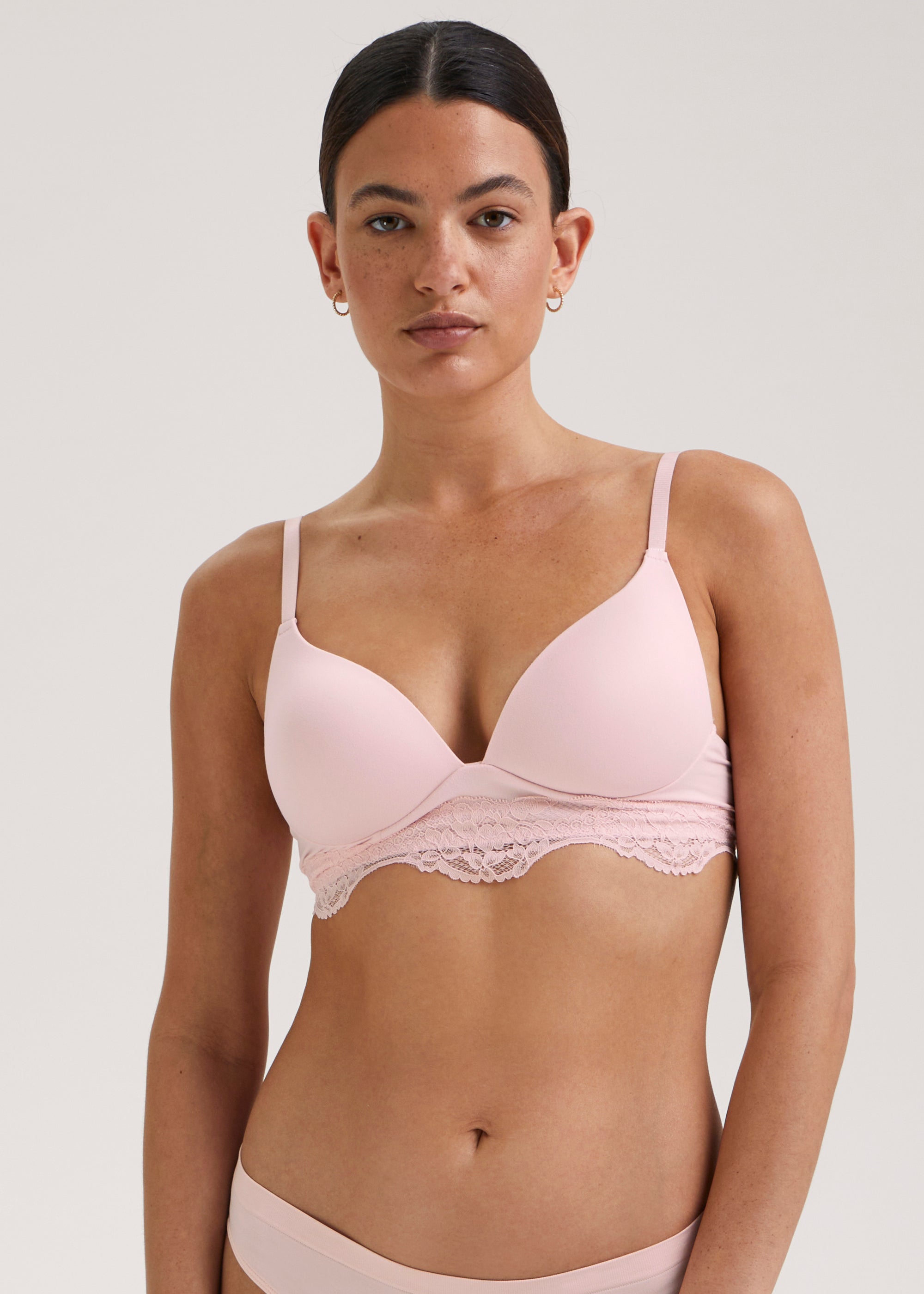 3 Pack Non Wired Yellow Lace Plunge Bras - 32C | Matalan
