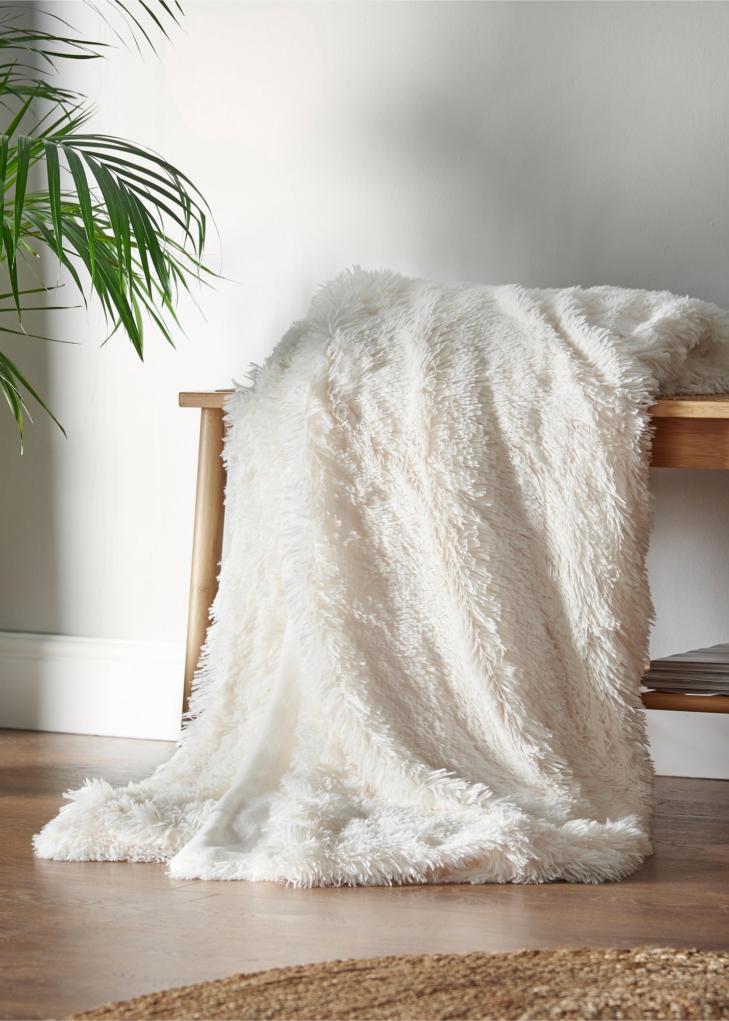 Ivory Large Throw | Matalan
