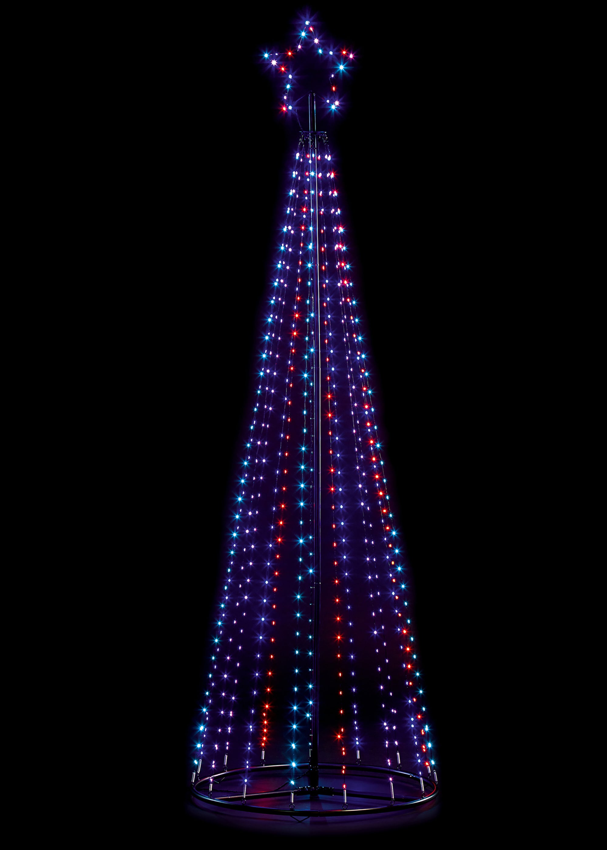 Pyramid Led Premier Decorations 2.5m Rainbow LED Pyramid Tree - One Size | Matalan