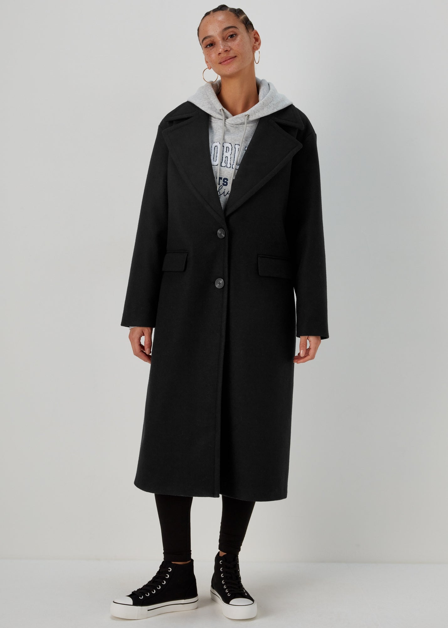 Black Super Long Coat - 8