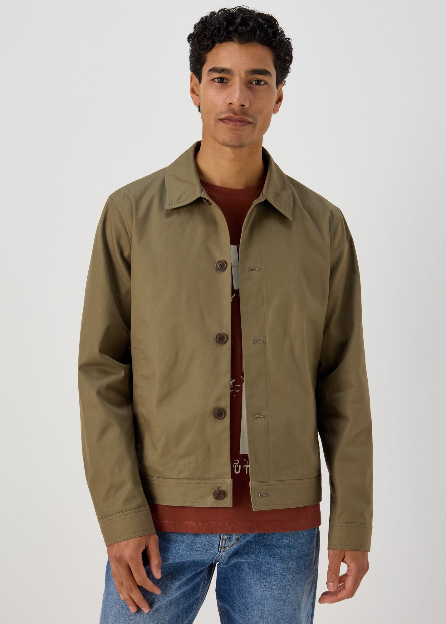 Khaki Smart Shacket - S | Matalan