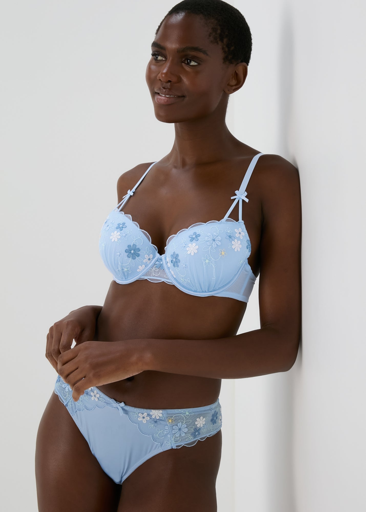 Blue Floral Bra - 32A | Matalan